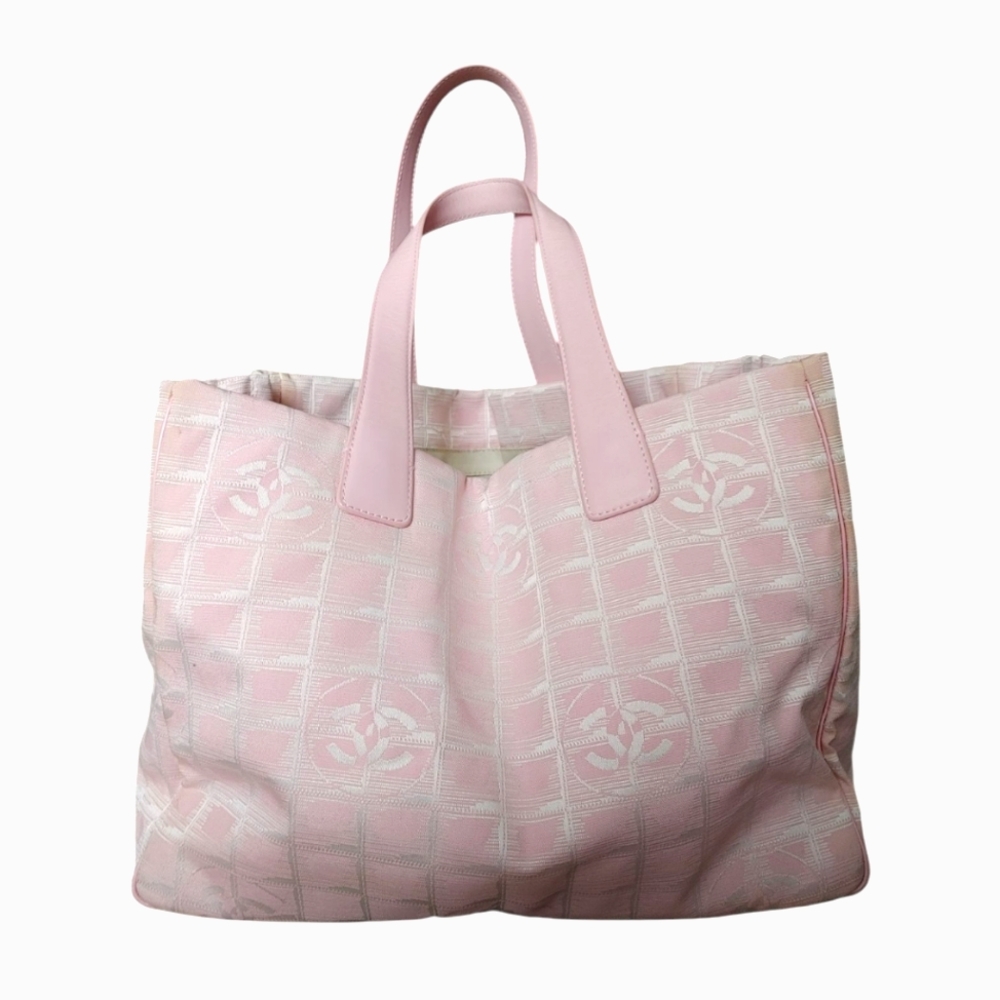 Chanel Pink Nylon CC Travel Ligne Tote Bag - Picture 2 of 16
